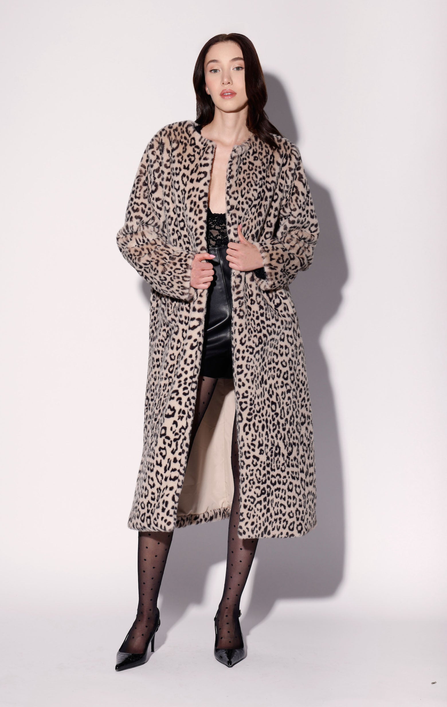 Pierre Coat, Leopard Faux Fur – Walter Baker