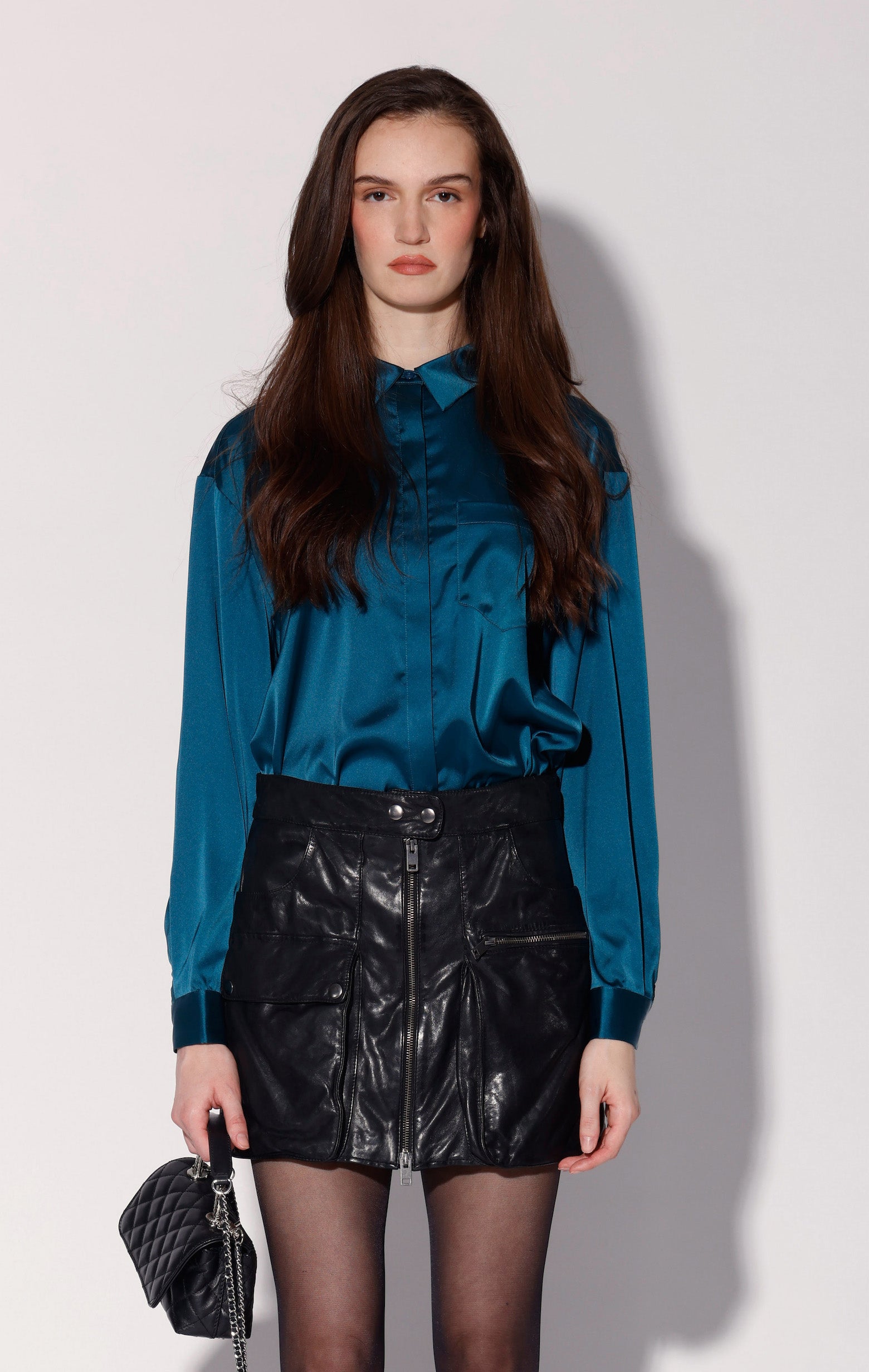 Shirley Skirt, Black - Leather – Walter Baker