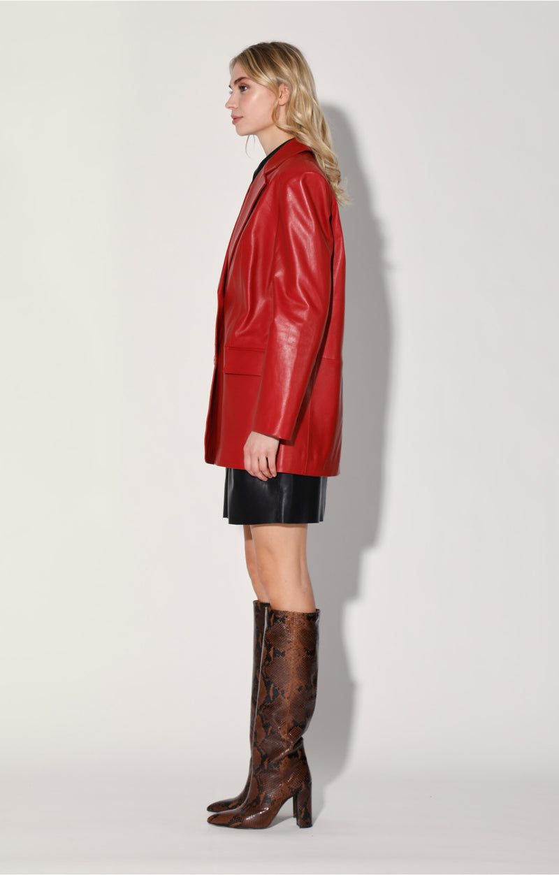 Kira Blazer, Red - Leather