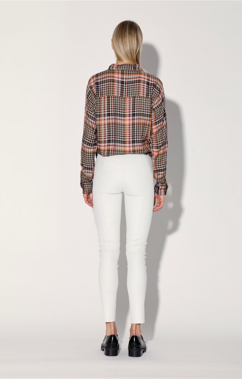 Roxanna Pant, Bright White - Stretch Leather