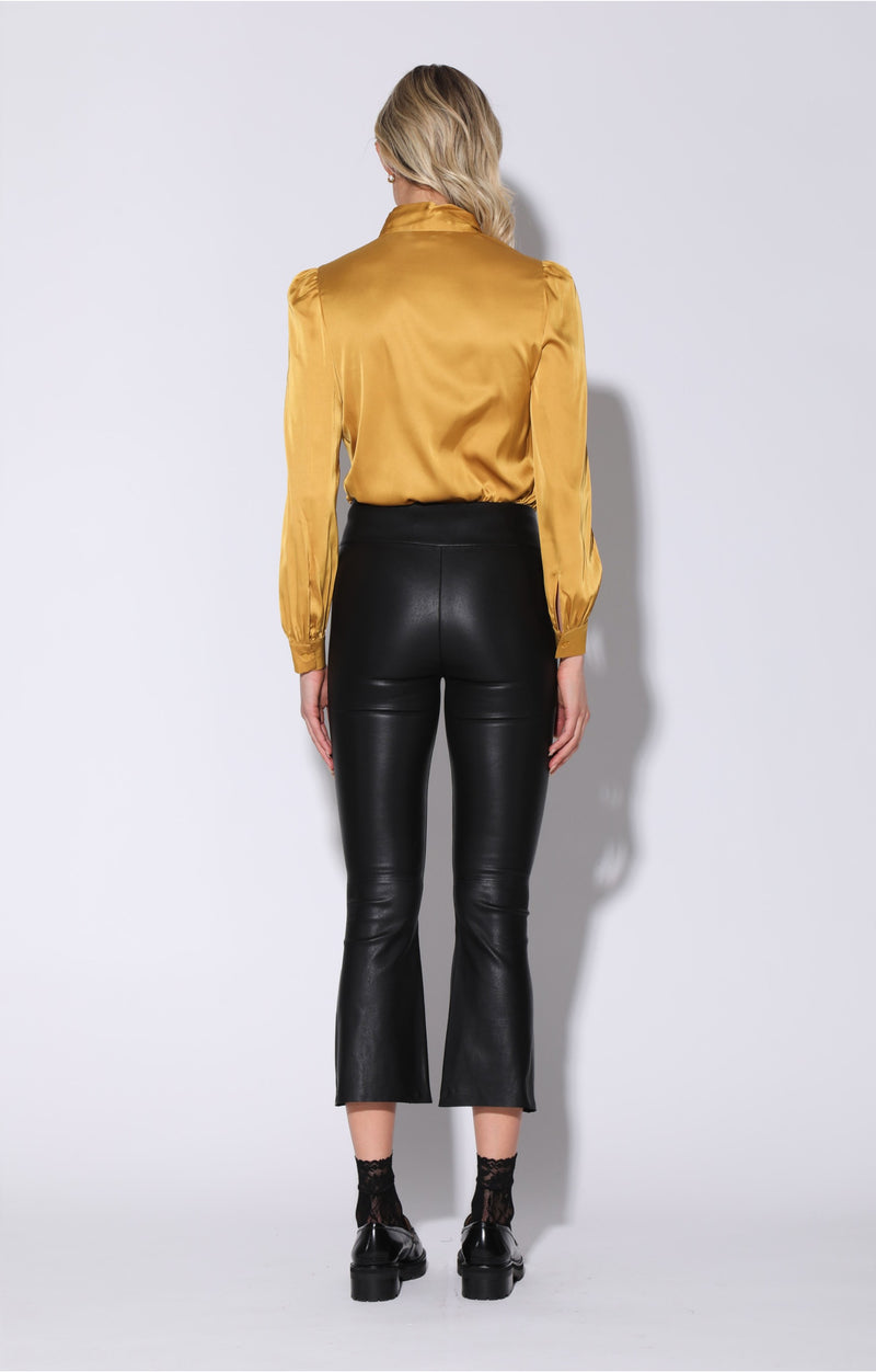 Luisa Pant, Black - Stretch Leather