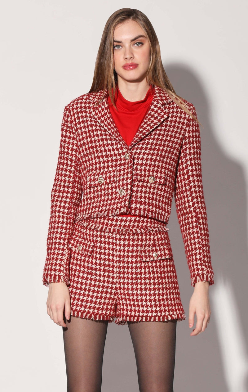 Lyona Jacket, Wine Houndstooth