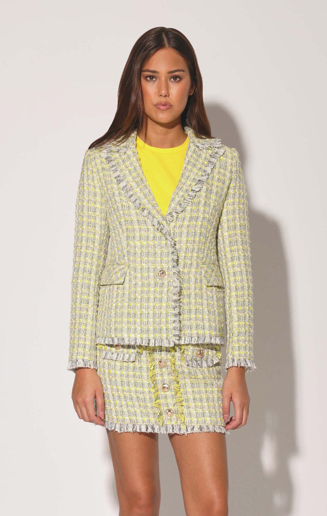 ジャケット・アウター sheller 5th check tweed jacket YELLOW Tweed Lady Jacket For Women | J.Crew