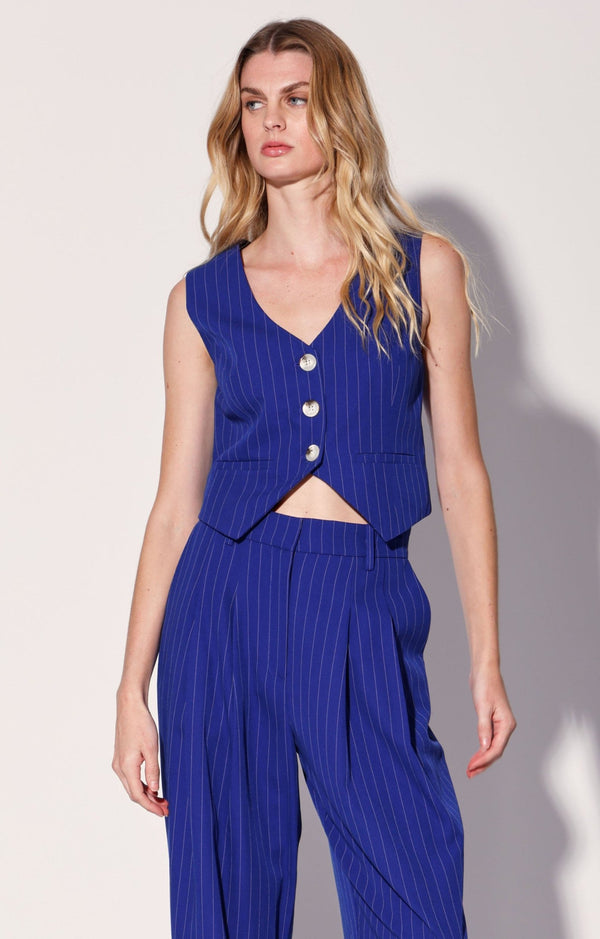 Luanna Vest, Royal Blue Pin Stripe