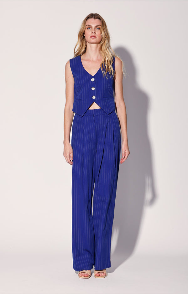 Luanna Vest, Royal Blue Pin Stripe