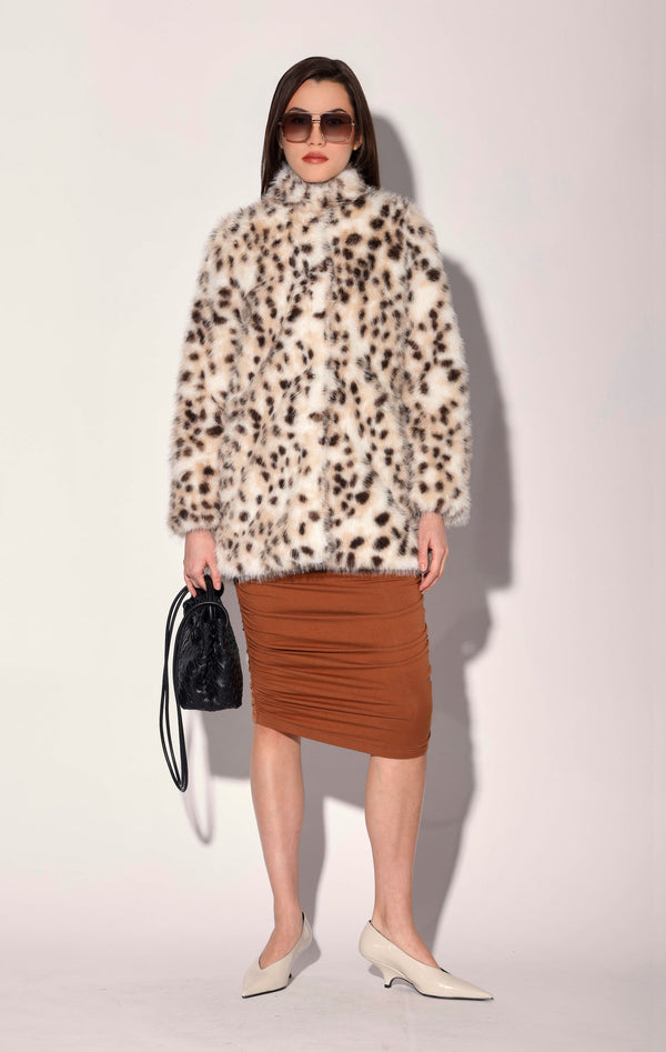 Priscilla Coat, Lynx Faux Fur