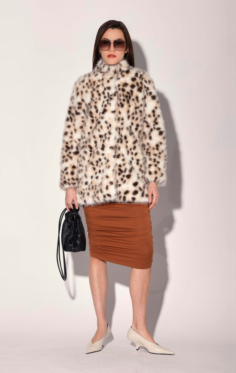 Priscilla Coat, Lynx Faux Fur