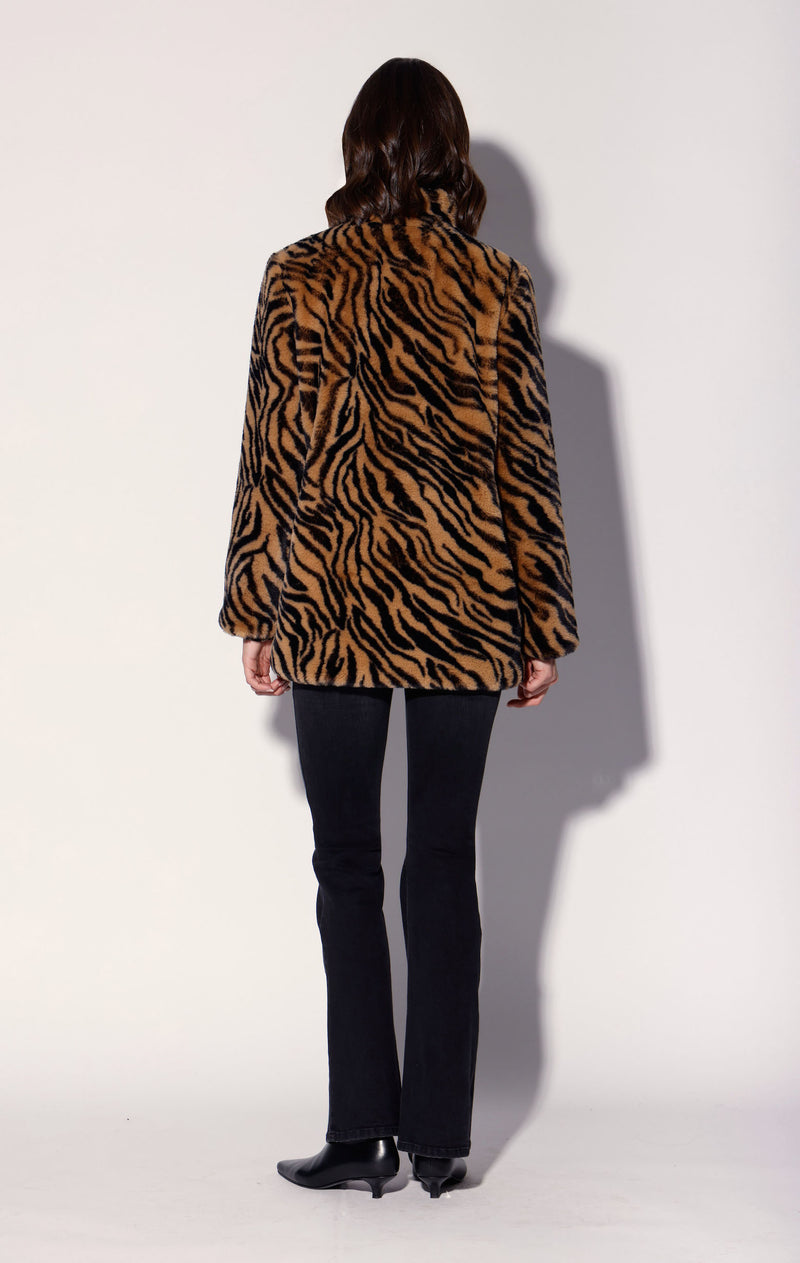 Priscilla Coat, Tiger Faux Fur