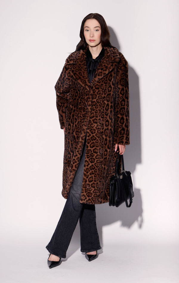 Pacey Coat, Jaguar Faux Fur