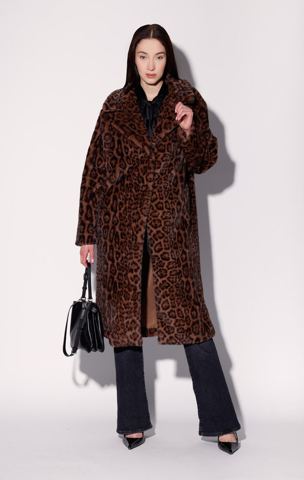 Pacey Coat, Jaguar Faux Fur