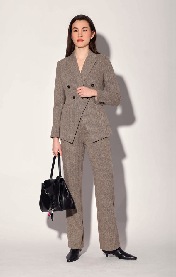 Sasha Blazer, Brown Herringbone