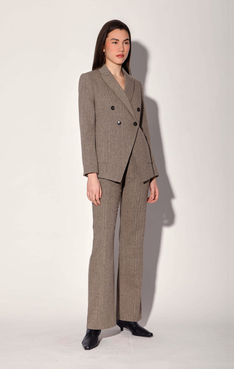 Sasha Blazer, Brown Herringbone