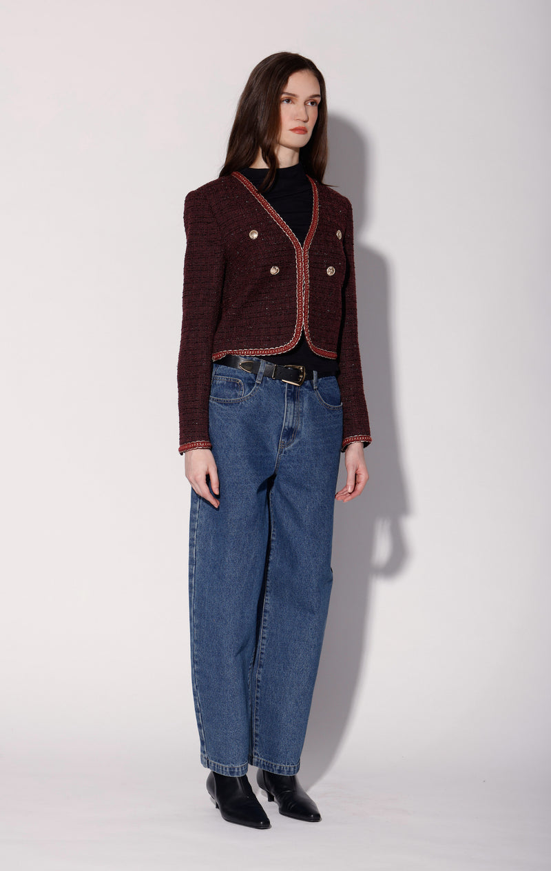 Elodie Jacket, Bordeaux Tweed