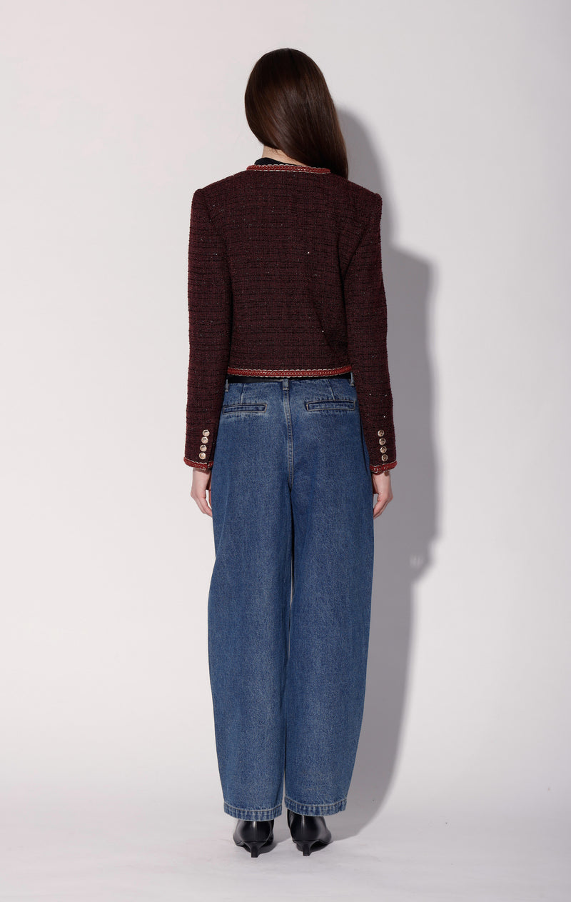 Elodie Jacket, Bordeaux Tweed
