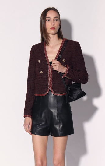 Elodie Jacket, Bordeaux Tweed (Fall 2026)