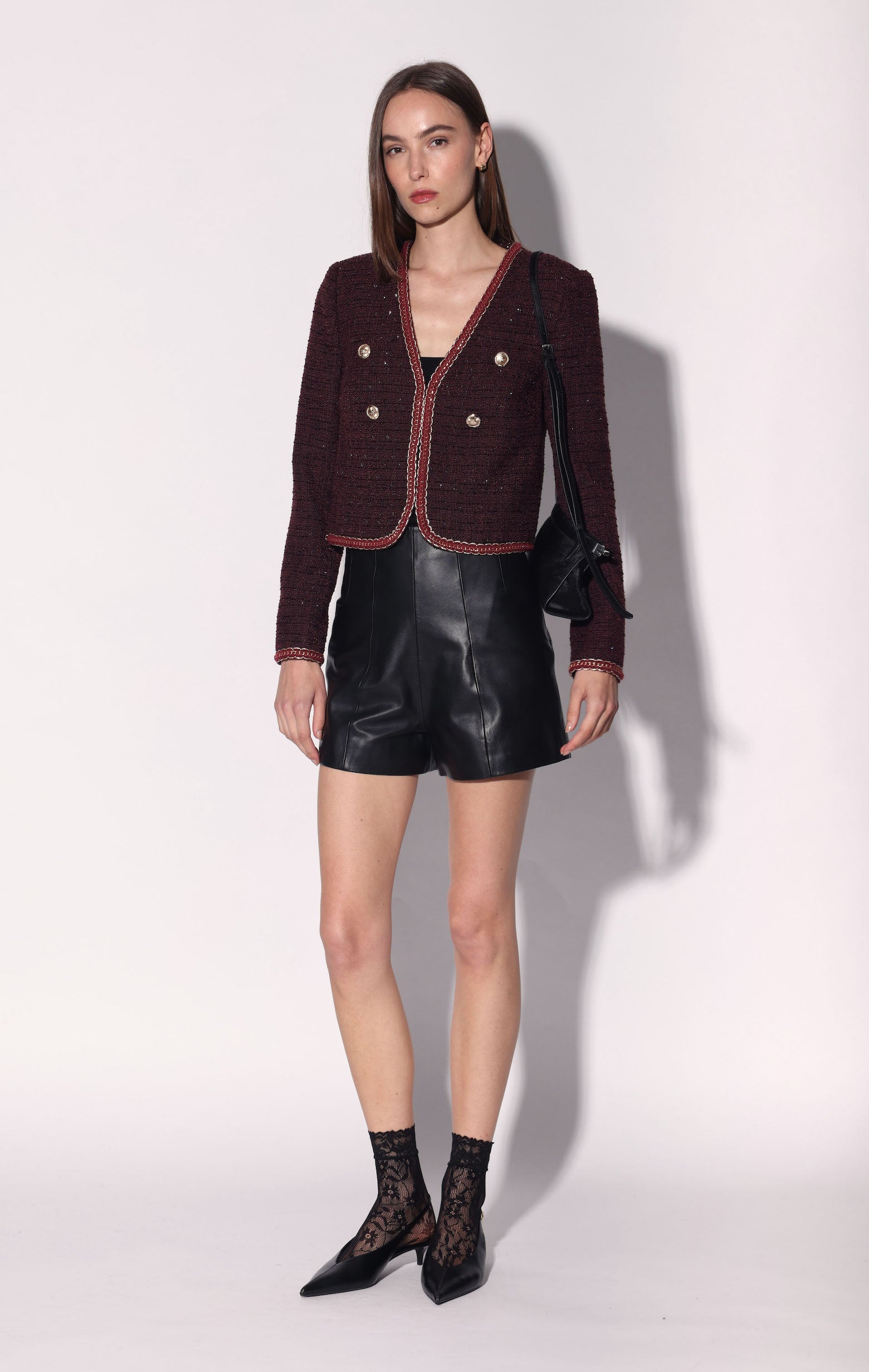 Elodie Jacket, Bordeaux Tweed (Fall 2026)