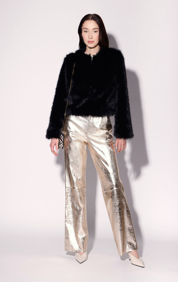 Brielle Jacket, Black Faux Fur