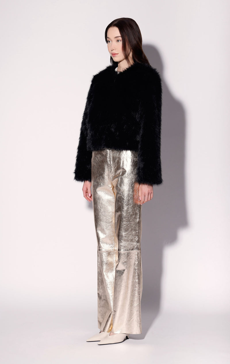 Brielle Jacket, Black Faux Fur