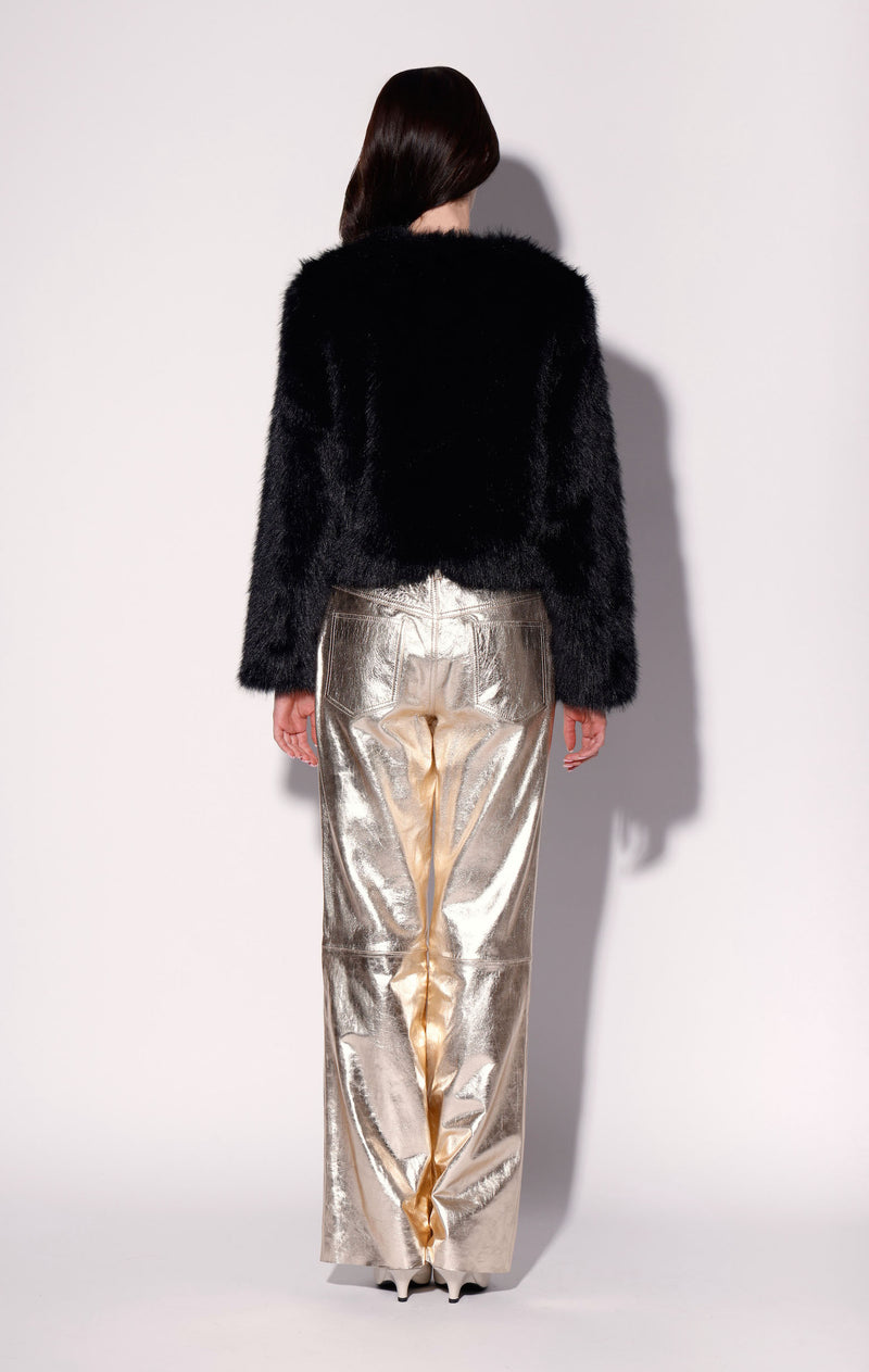 Brielle Jacket, Black Faux Fur