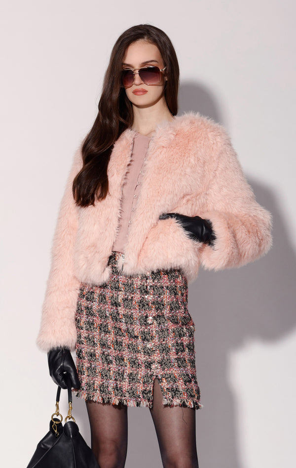 Brielle Jacket, Blush Faux Fur