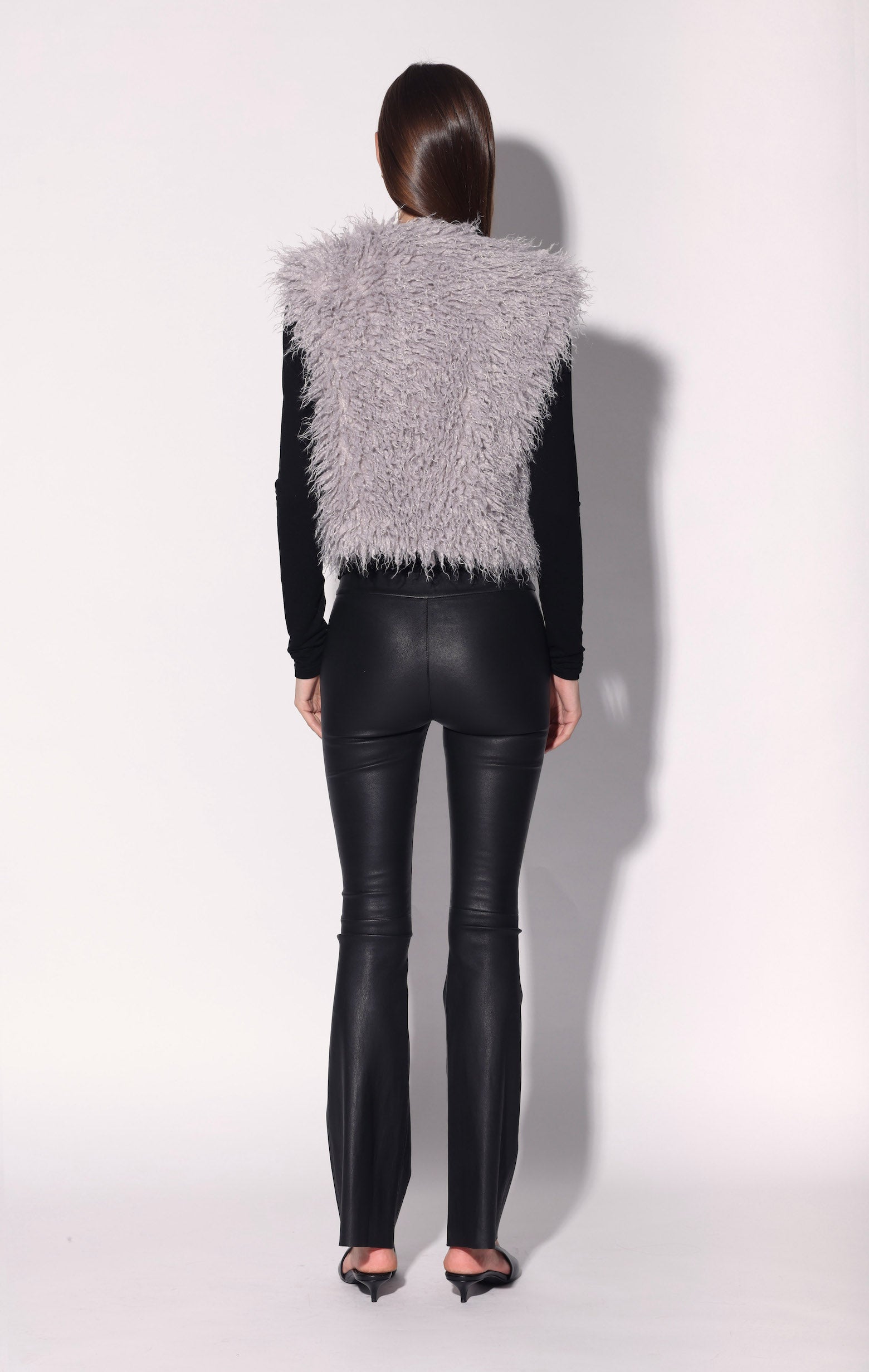 Bellamy Vest, Light Grey Faux Fur