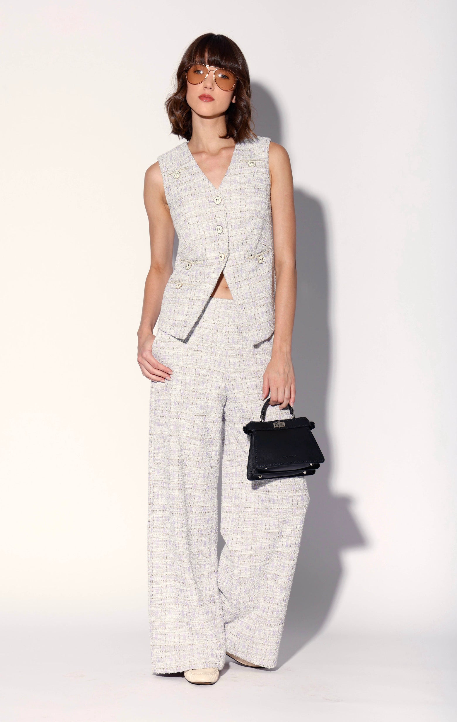 Starla Vest, Lilac Tweed – Walter Baker