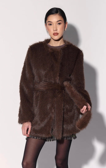Dionne Coat, Brown Stripe