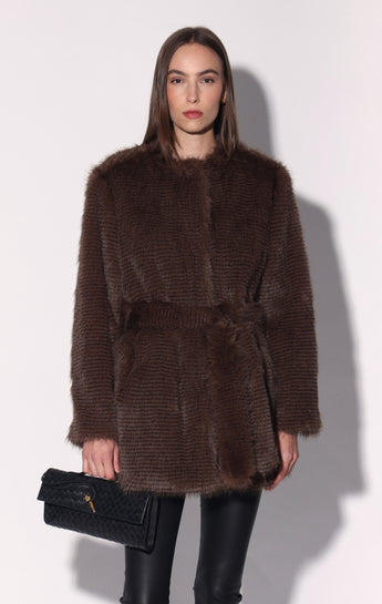 Dionne Coat, Brown Stripe