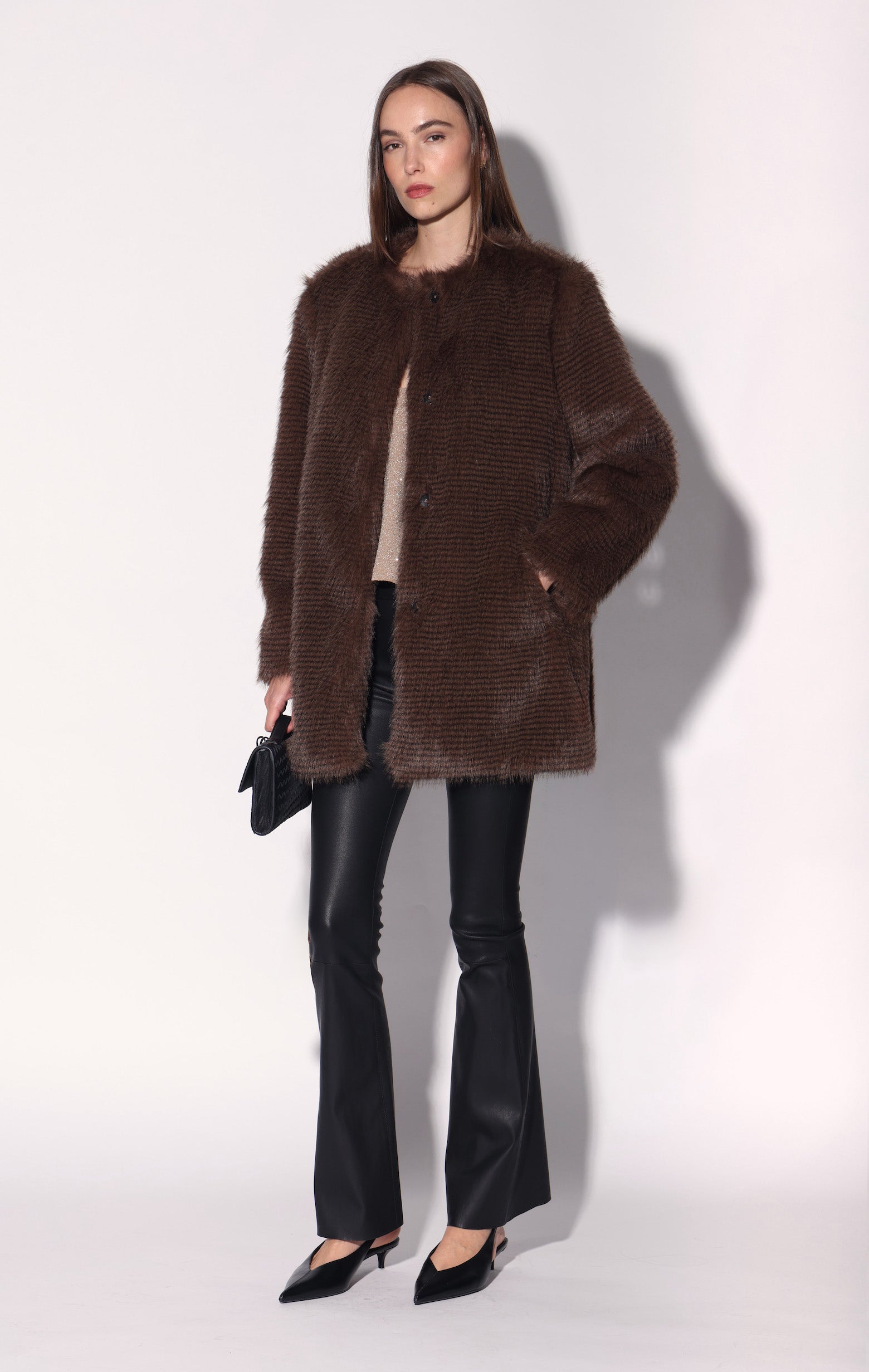 Dionne Coat, Brown Stripe