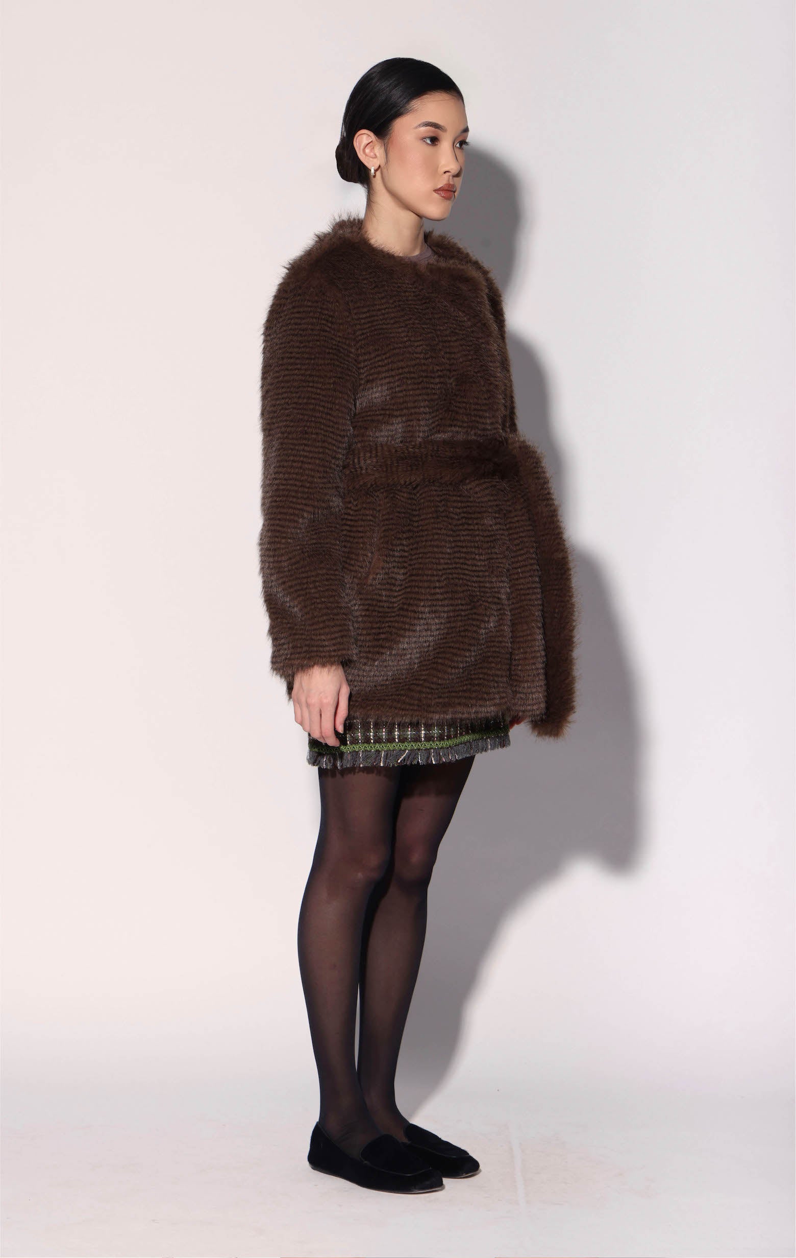 Dionne Coat, Brown Stripe