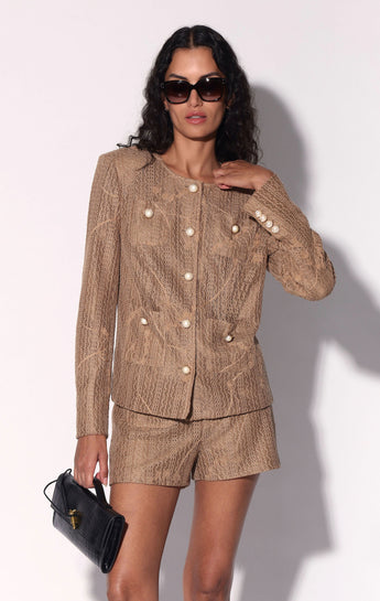 Josephina Jacket, Latte Embroidery