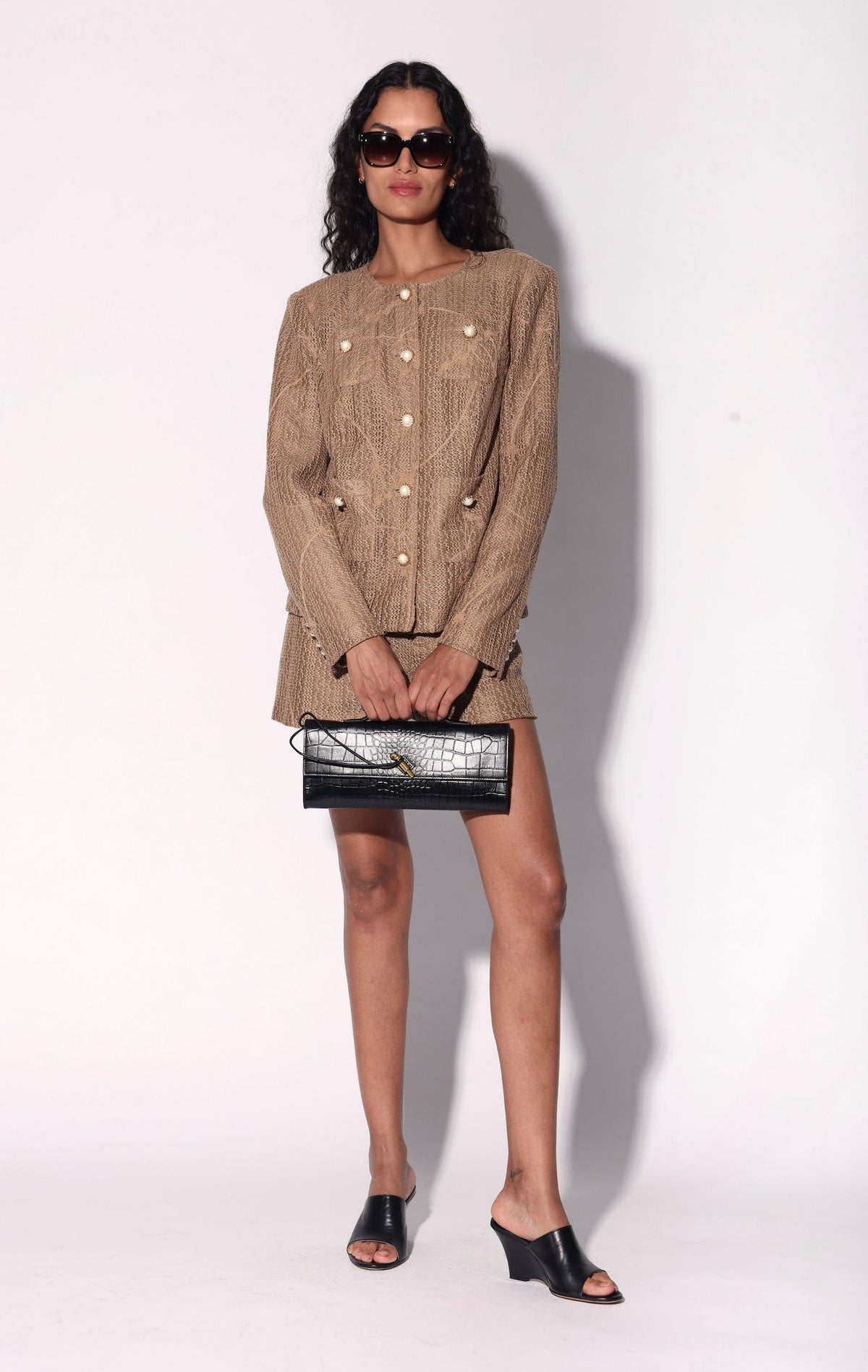 Josephina Jacket, Latte Embroidery
