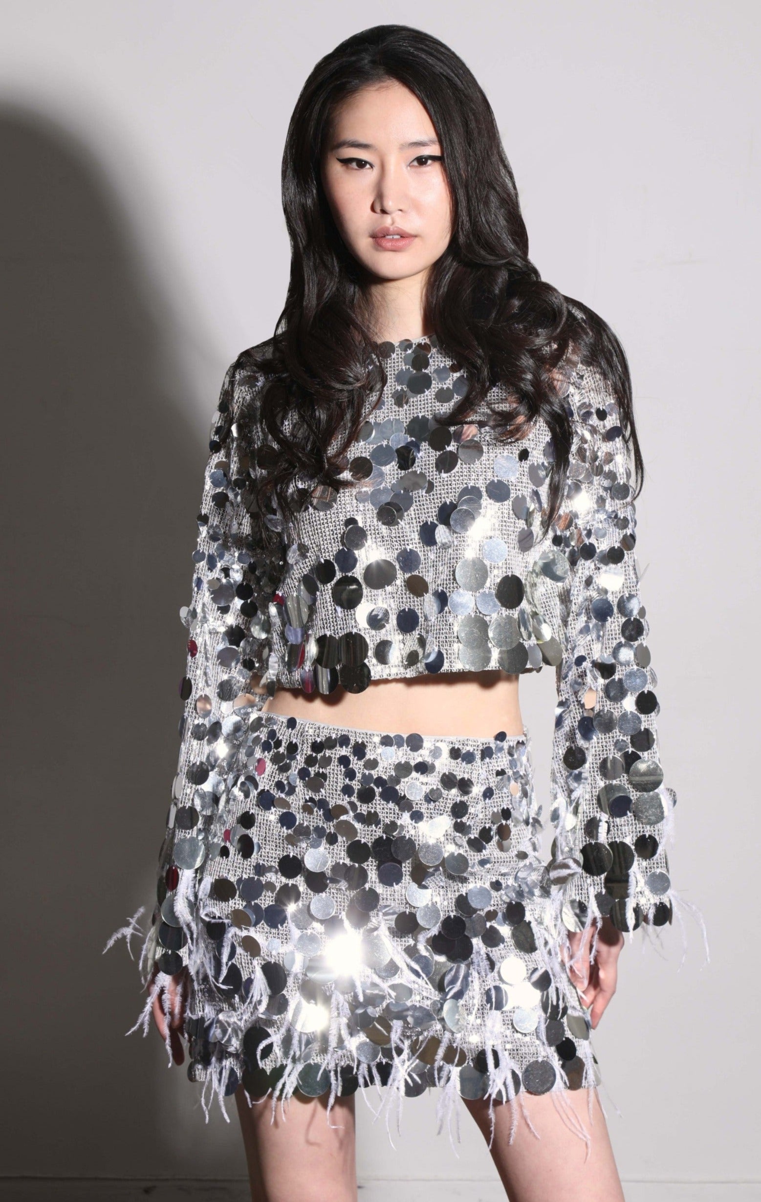 Darcy Skirt, Silver Starlet Sequin