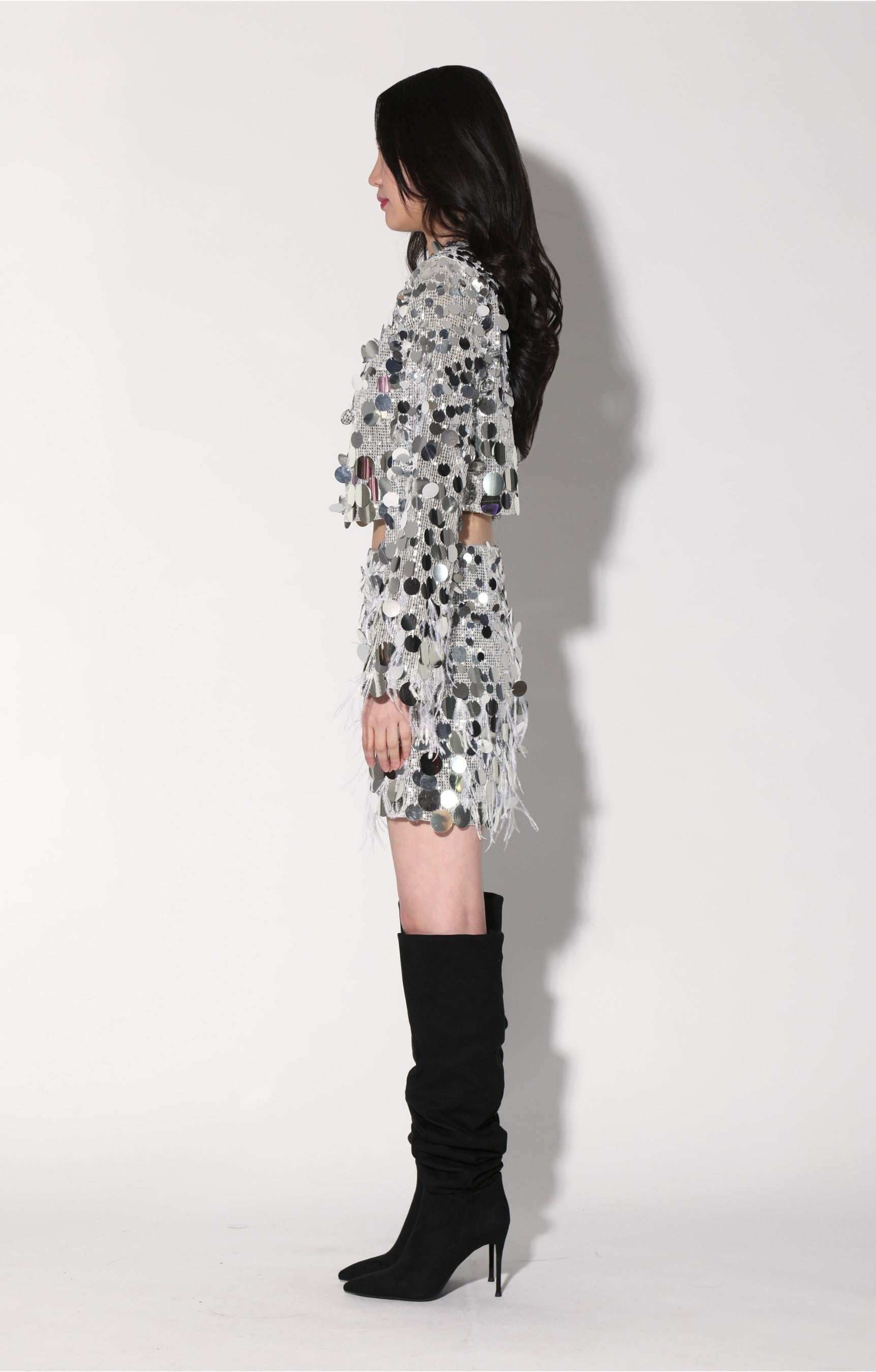 Darcy Skirt, Silver Starlet Sequin