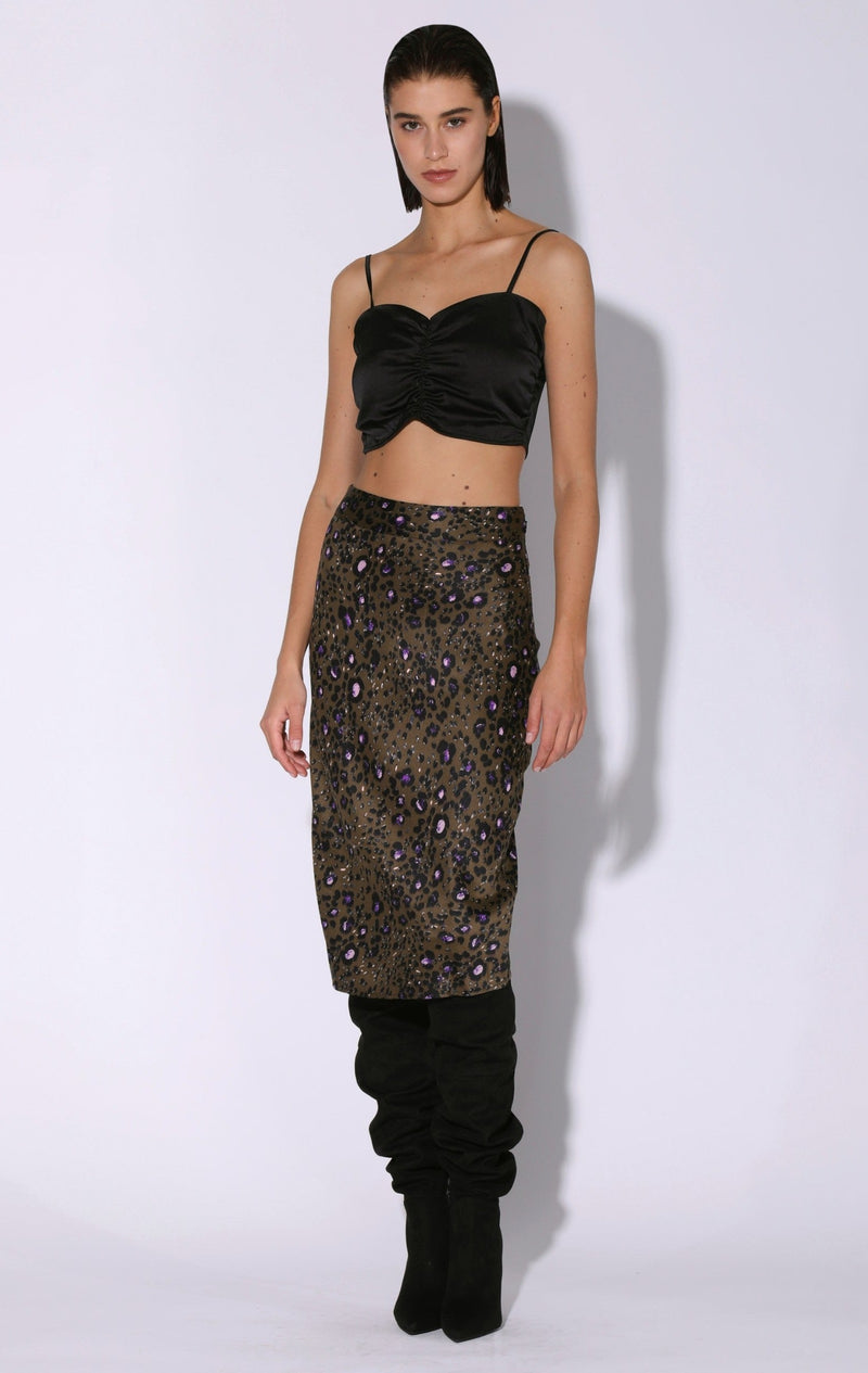 Daya Skirt, Olive Leopard