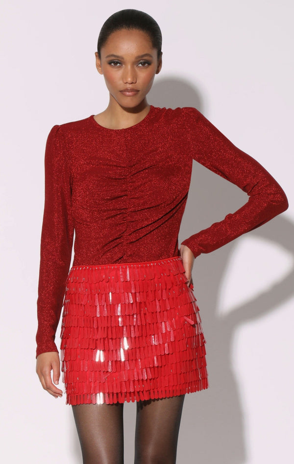 Nadene Skirt, Dashing Red Sequin