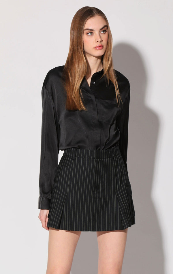 Thalia Skirt, Spade Stripe Suiting