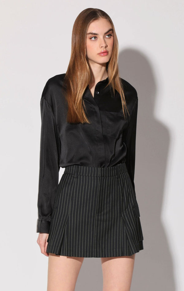 Thalia Skirt, Spade Stripe Suiting