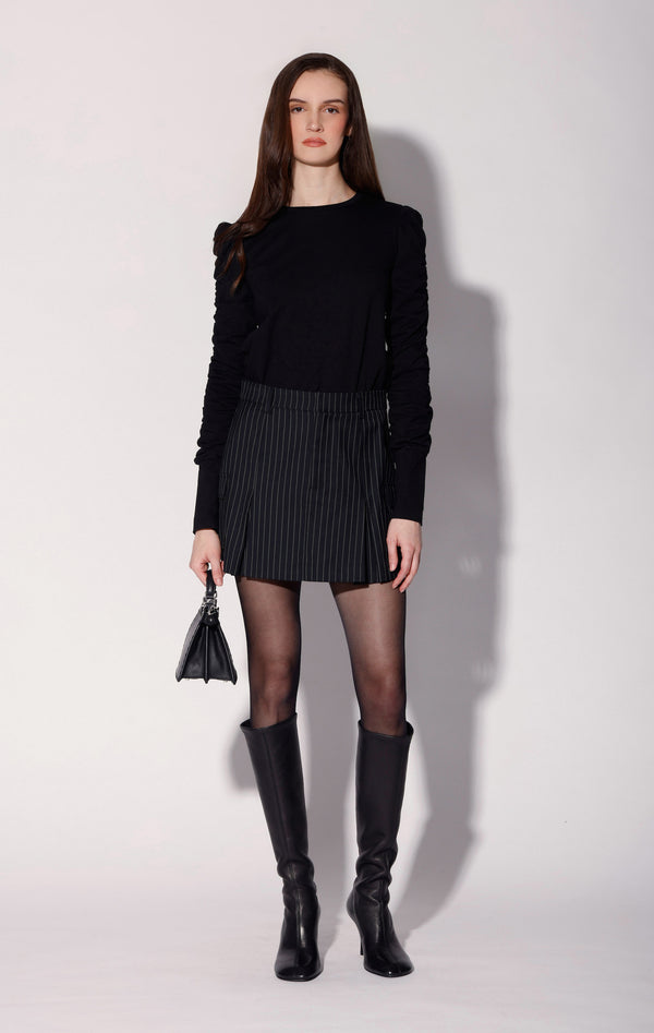 Thalia Skirt, Spade Stripe Suiting