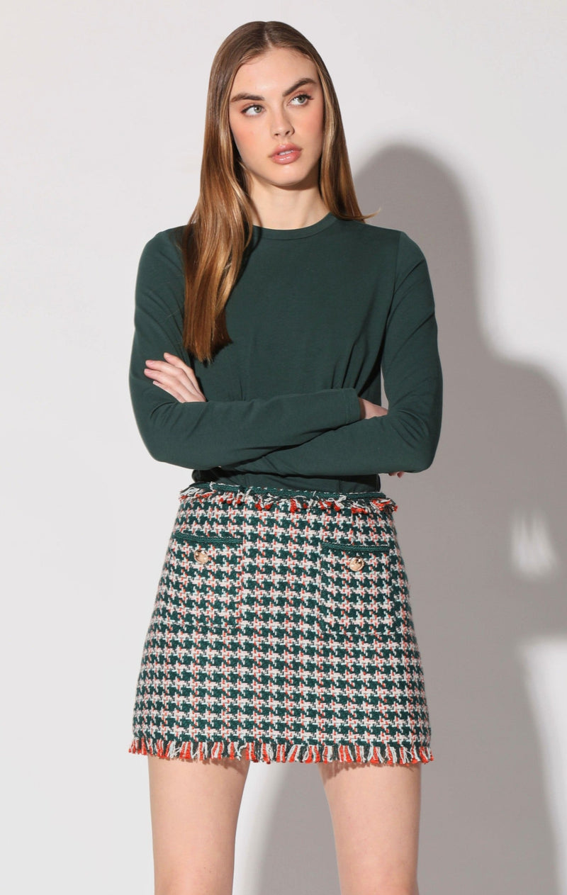 Ansley Skirt, Teal Tweed