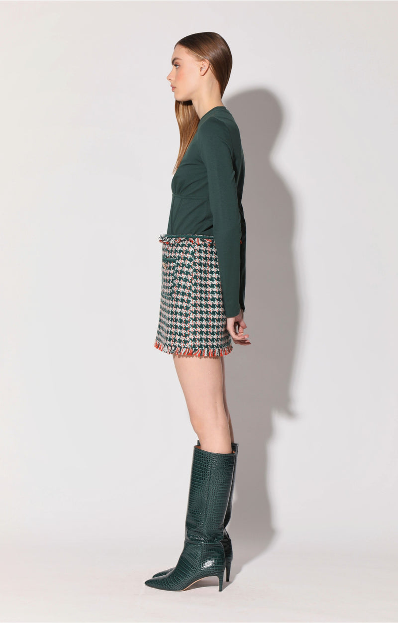 Ansley Skirt, Teal Tweed