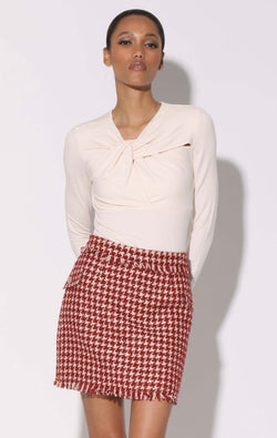 Danica Skirt, Wine Houndstooth