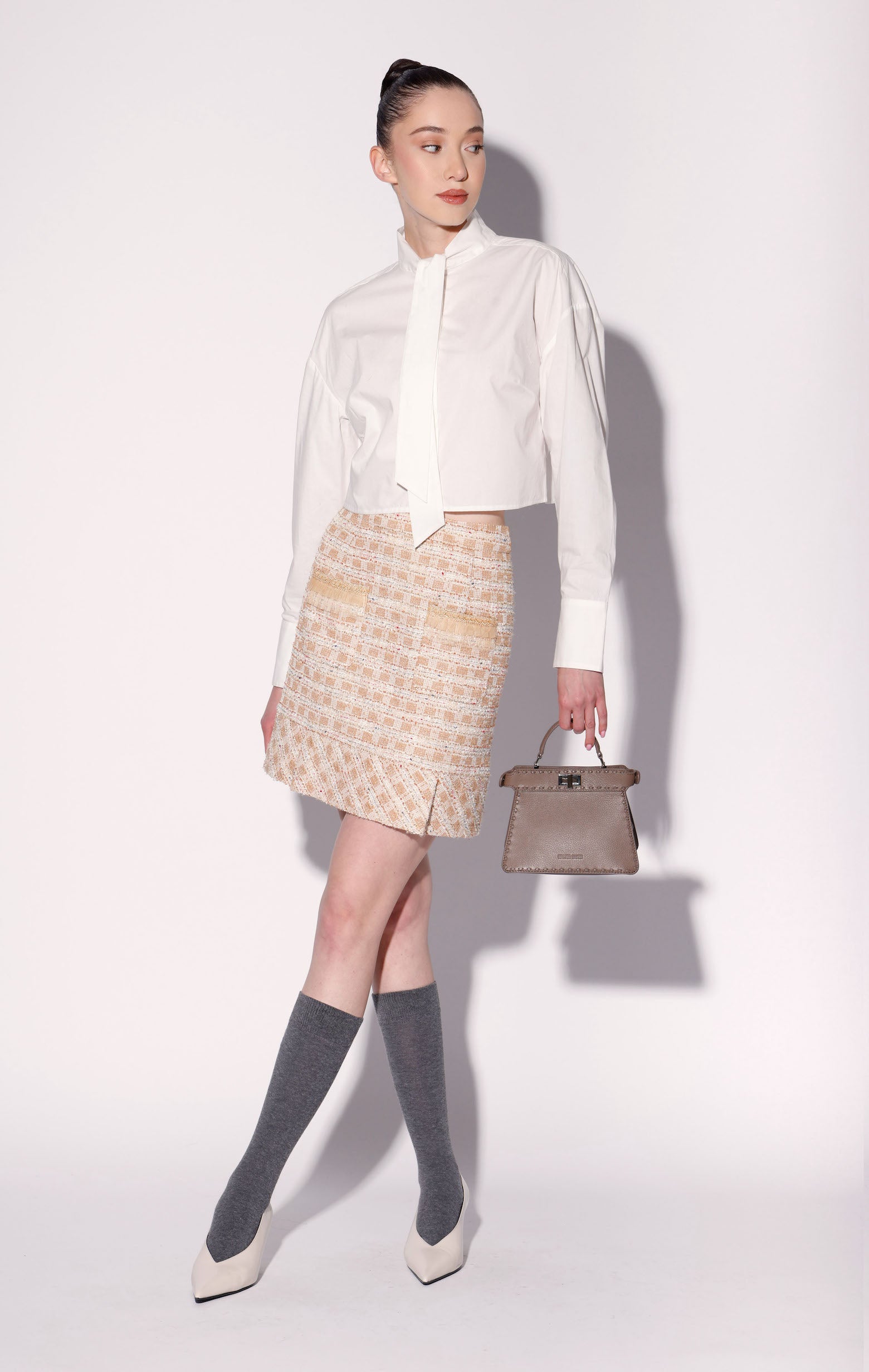 Bree Skirt, Caramel Tweed