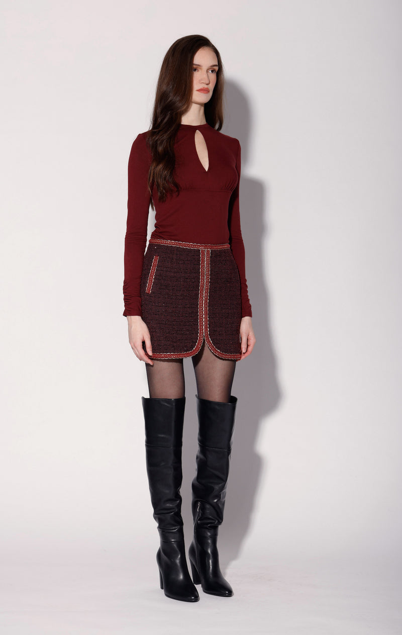 Elaine Skirt, Bordeaux Tweed