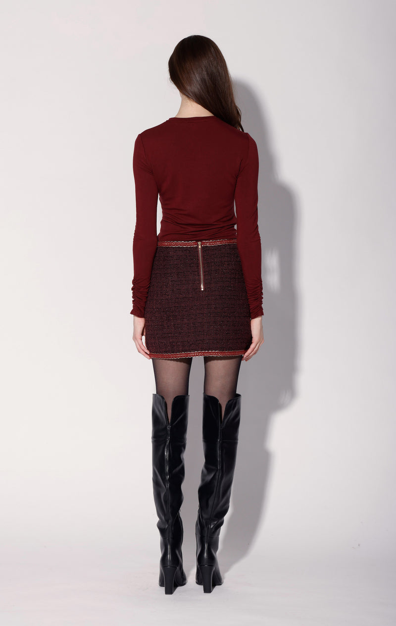 Elaine Skirt, Bordeaux Tweed