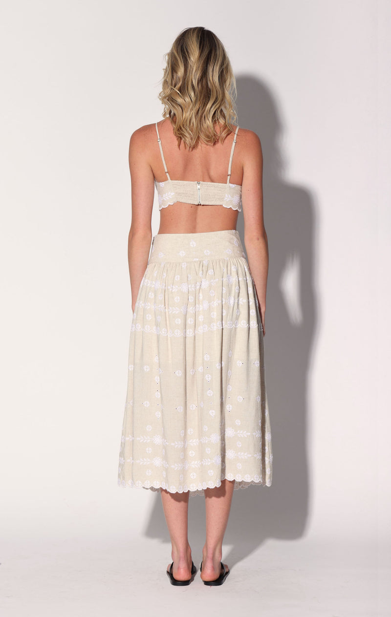 Clarisse Skirt, Oatmeal Eyelet