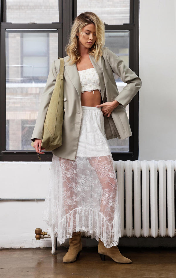 Gracelyn Skirt, Ivory Lace