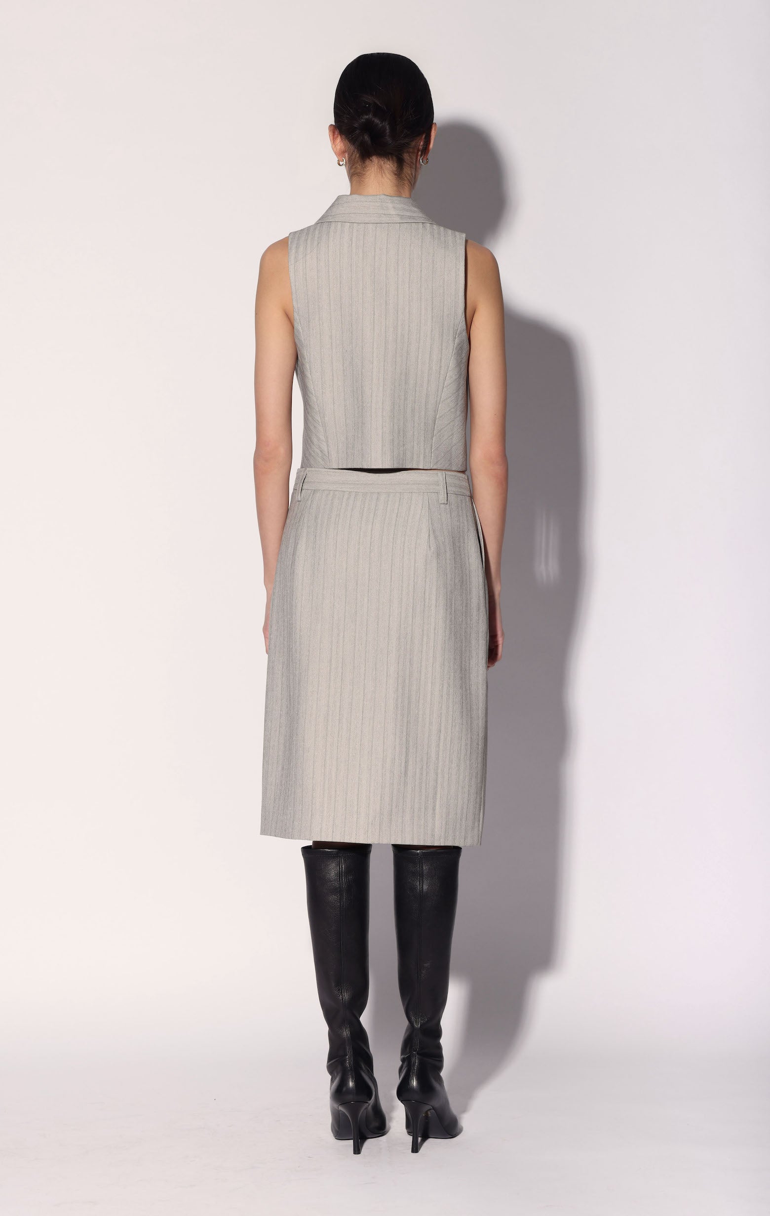 Talia Skirt, Taupe Stripe