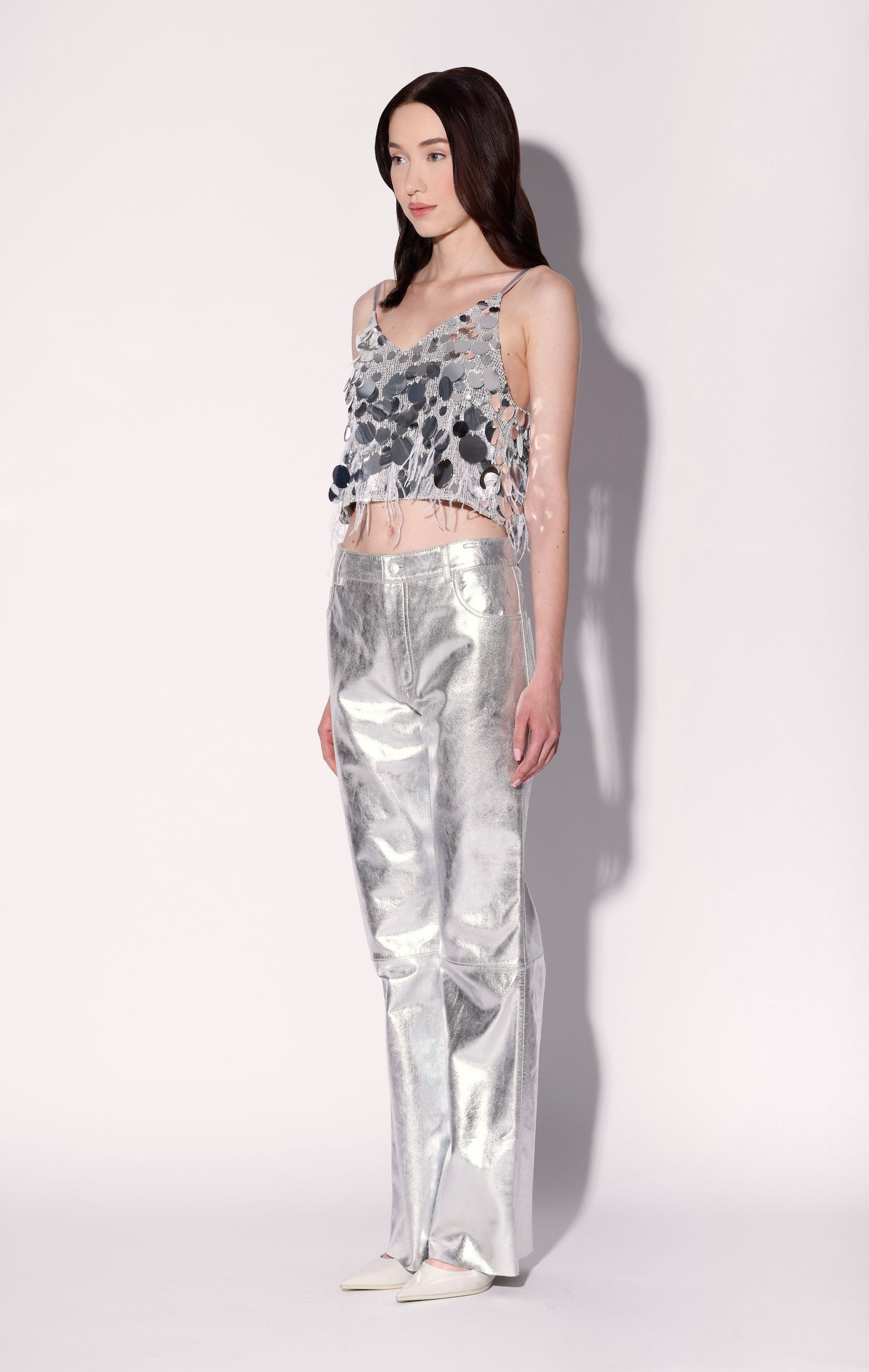 Dynah Top, Silver Starlet Sequin