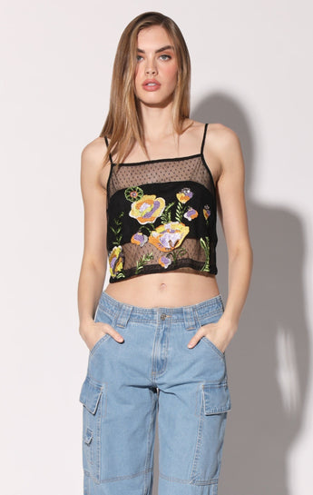 Paulina Top, Garden Embroidery